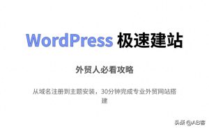 5个步骤轻松打造高效WordPress网站（外贸人士必备秘籍）