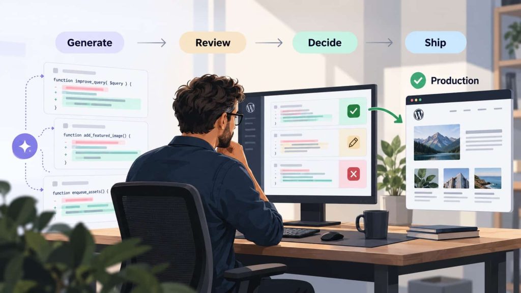 Generate, Review, Decide, and Ship.